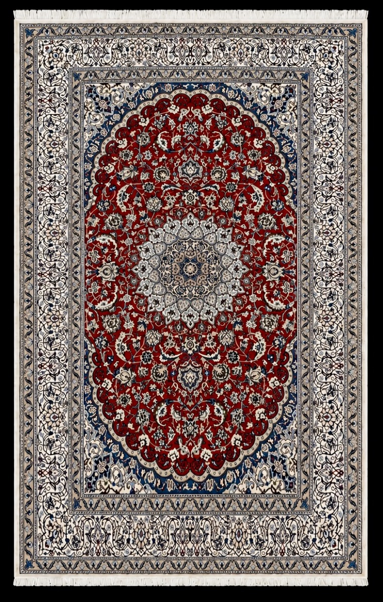 Persian Rug Naïn Wool And Silk 300x200 Cm-photo-2