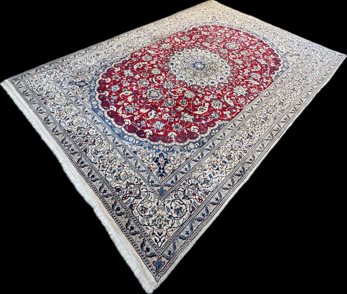 Persian Rug Naïn Wool And Silk 300x200 Cm-photo-3