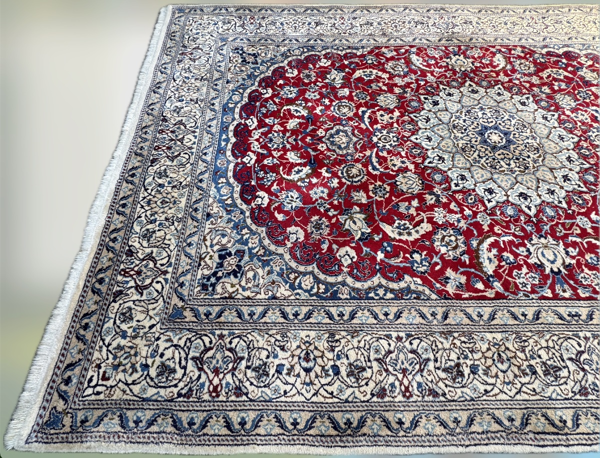 Persian Rug Naïn Wool And Silk 300x200 Cm-photo-2