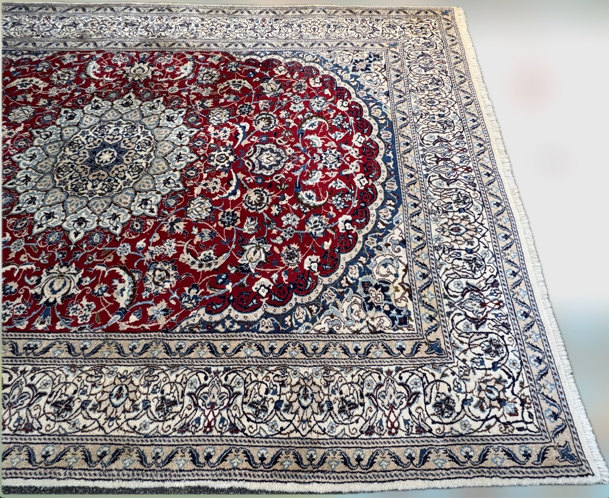 Persian Rug Naïn Wool And Silk 300x200 Cm-photo-3