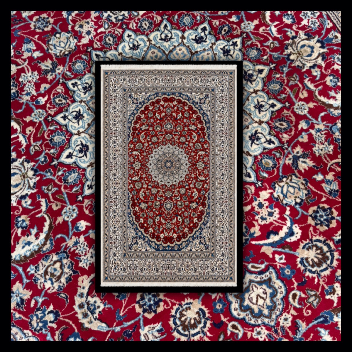Persian Rug Naïn Wool And Silk 300x200 Cm