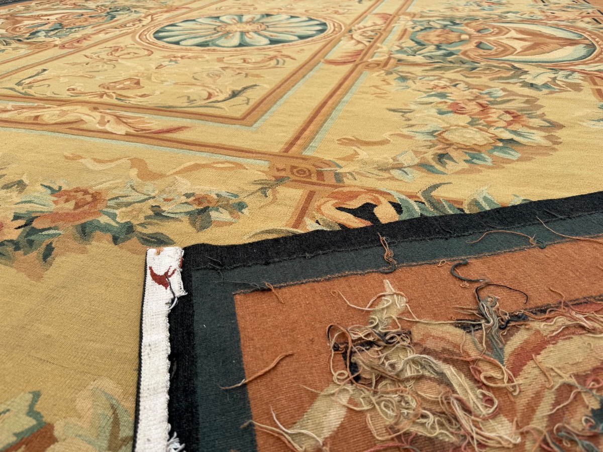 Tapis aux Points Noués de Style Aubusson 387x307 cm-photo-7