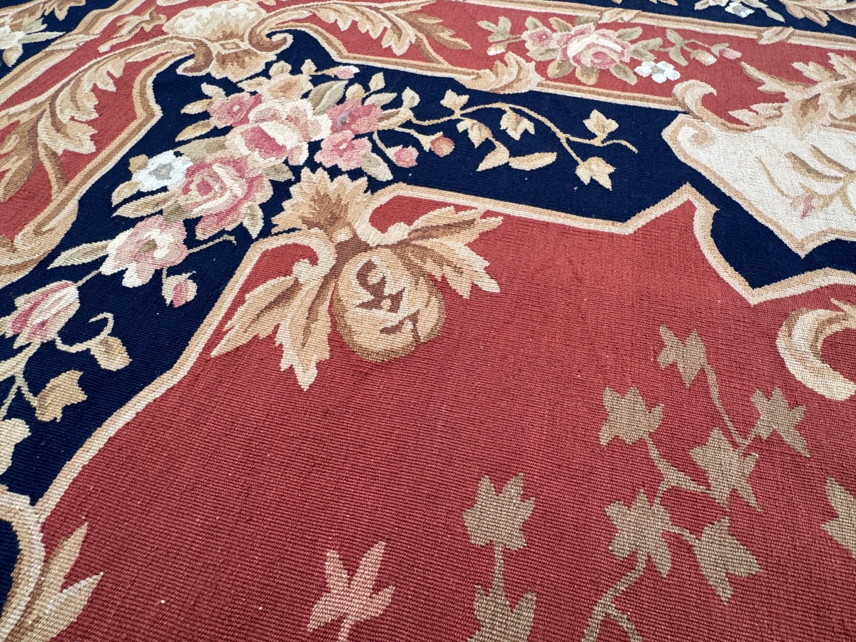 Tapis aux Points Noués de Style Aubusson 307x242 cm-photo-1