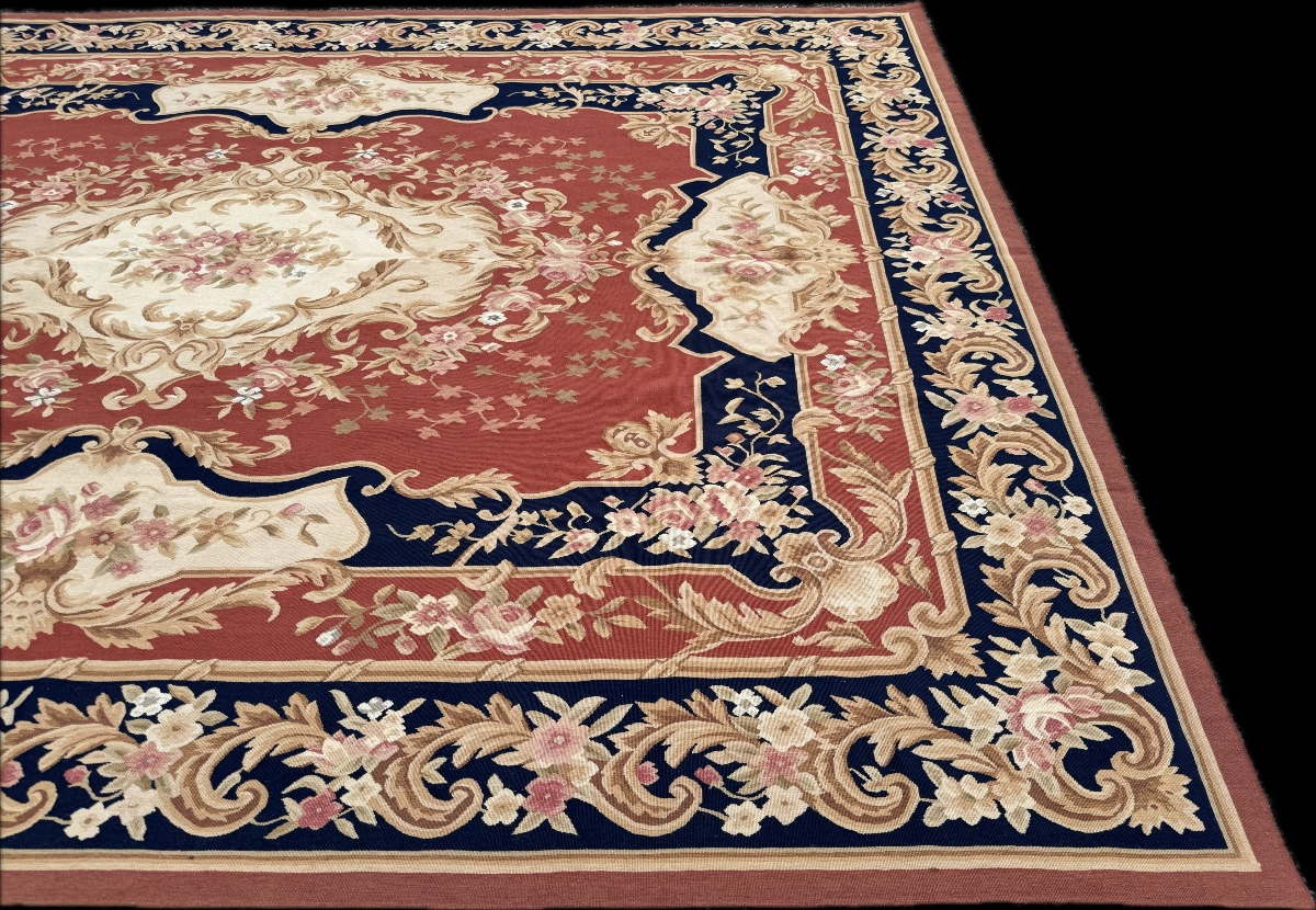 Tapis aux Points Noués de Style Aubusson 307x242 cm-photo-4