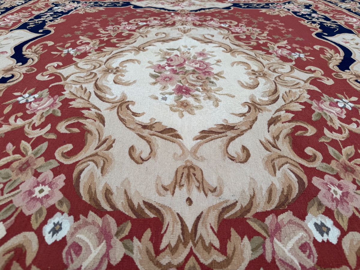 Tapis aux Points Noués de Style Aubusson 307x242 cm-photo-6