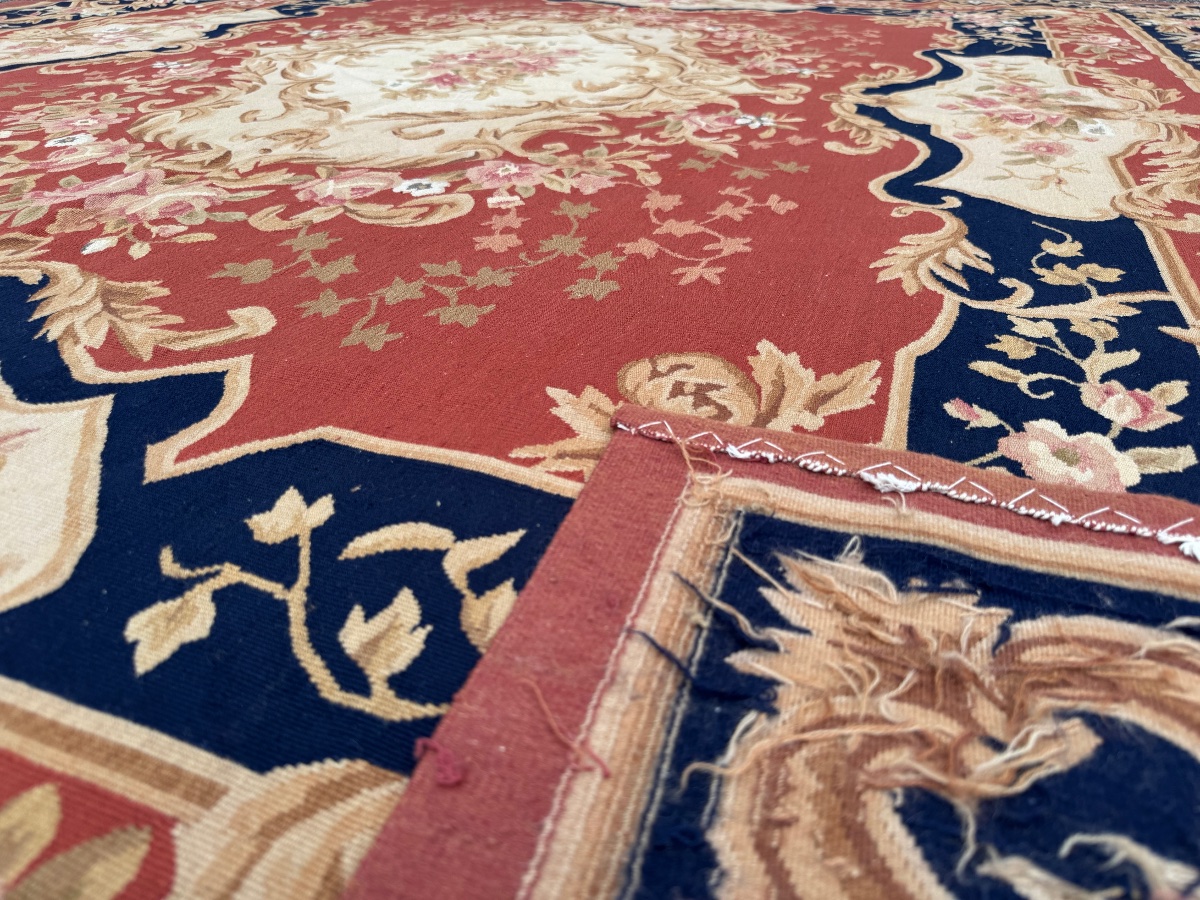 Tapis aux Points Noués de Style Aubusson 307x242 cm-photo-7
