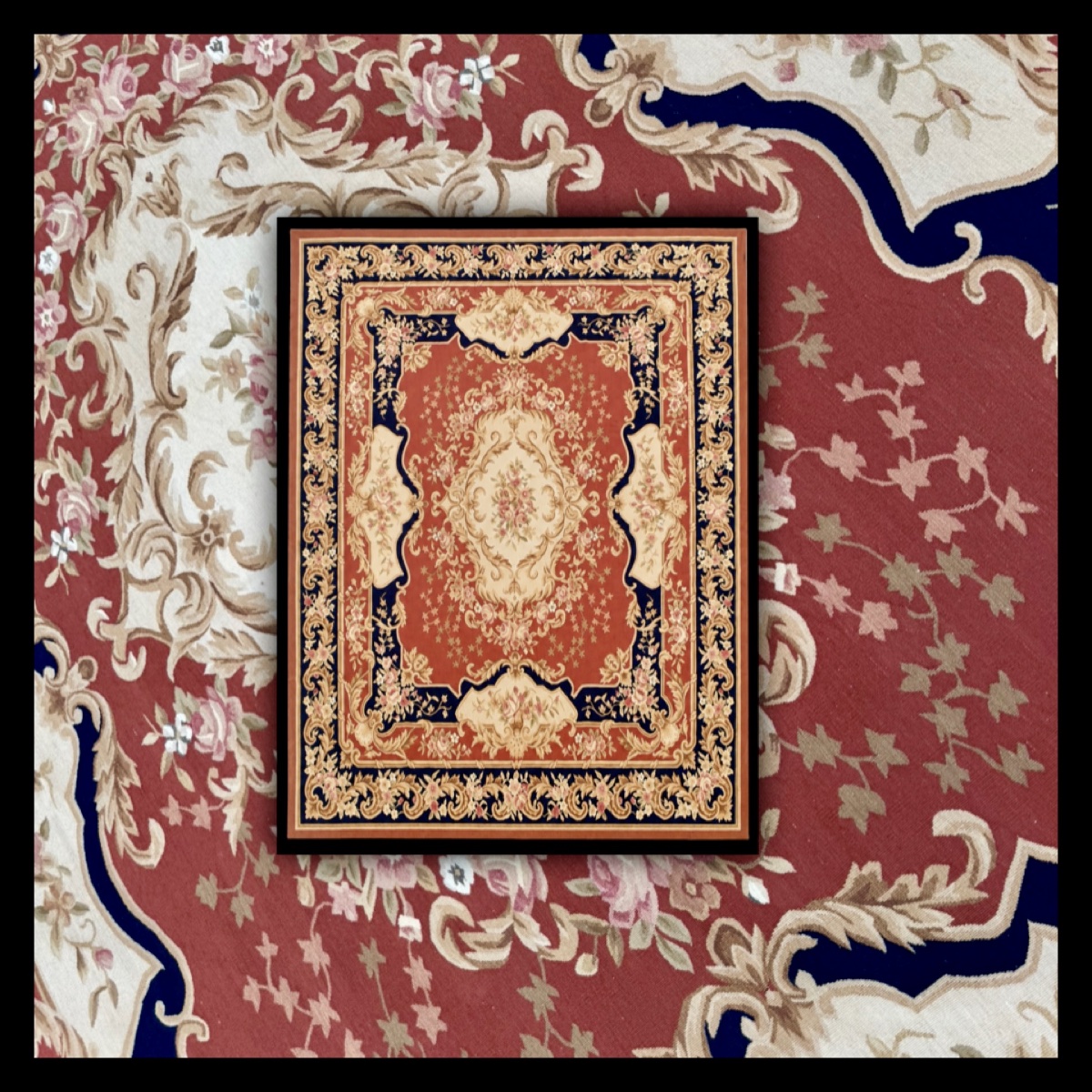 Tapis aux Points Noués de Style Aubusson 307x242 cm