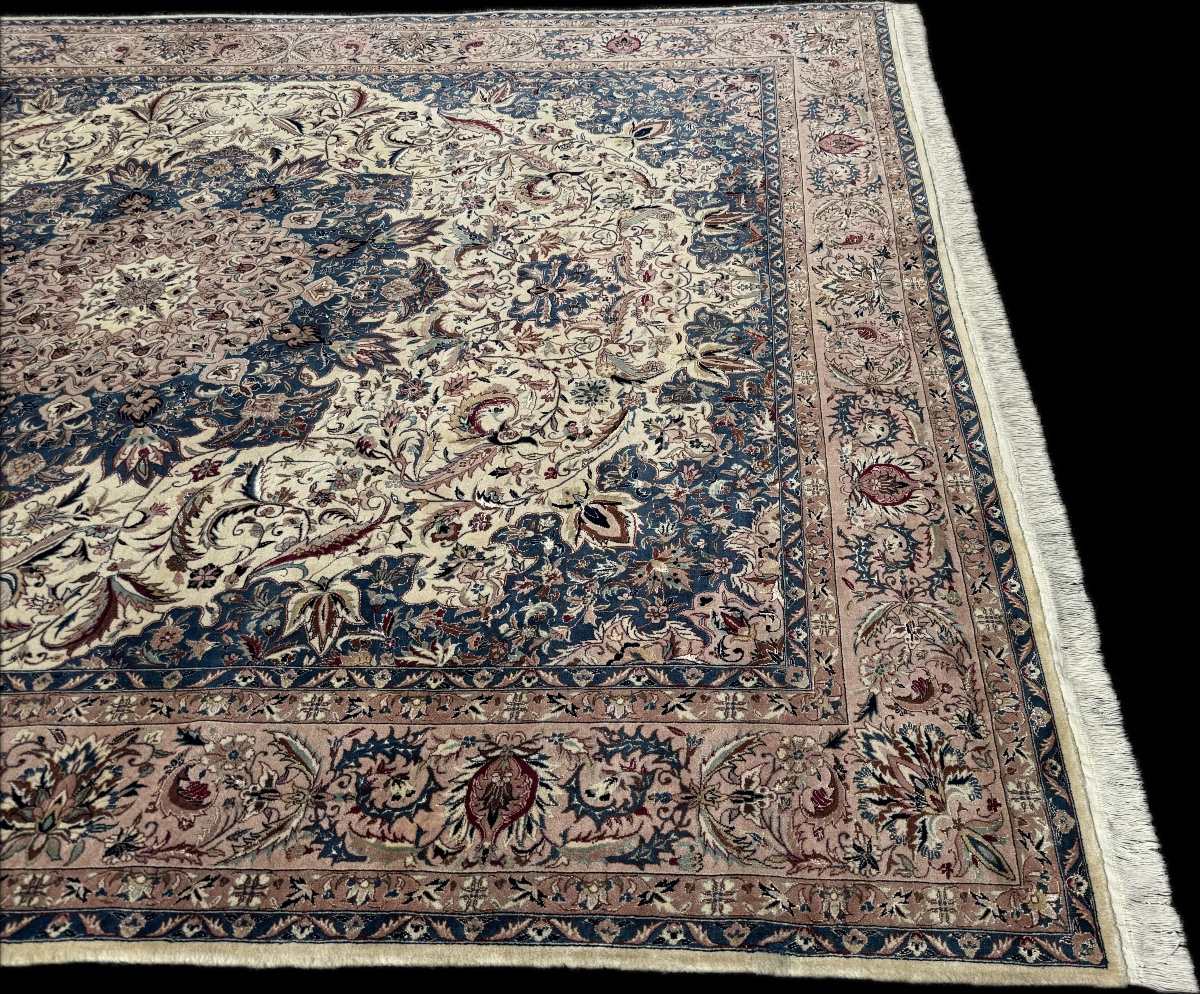 Tapis Indo-Ispahan Laine et  Soie  300X245  cm-photo-3
