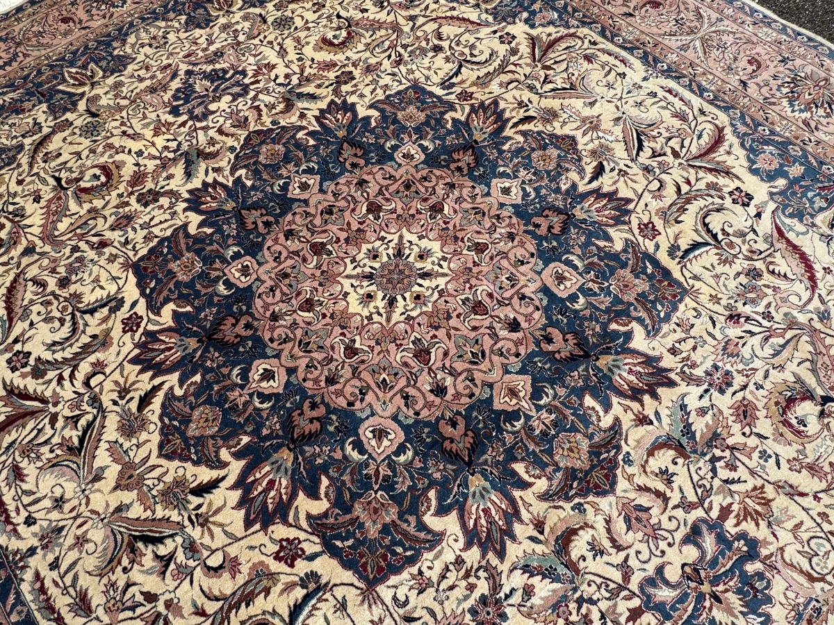 Tapis Indo-Ispahan Laine et  Soie  300X245  cm-photo-4