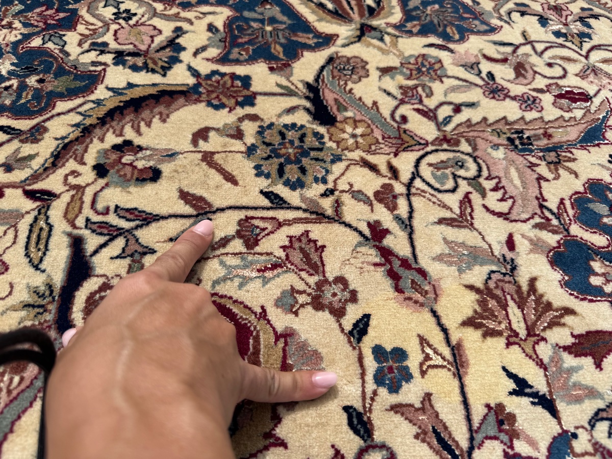 Tapis Indo-Ispahan Laine et  Soie  300X245  cm-photo-5