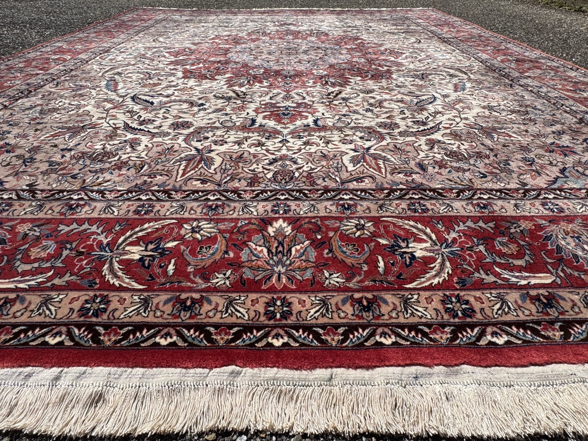 Indo-isfahan Rug, Wool And Silk, 320 X 240 Cm-photo-4