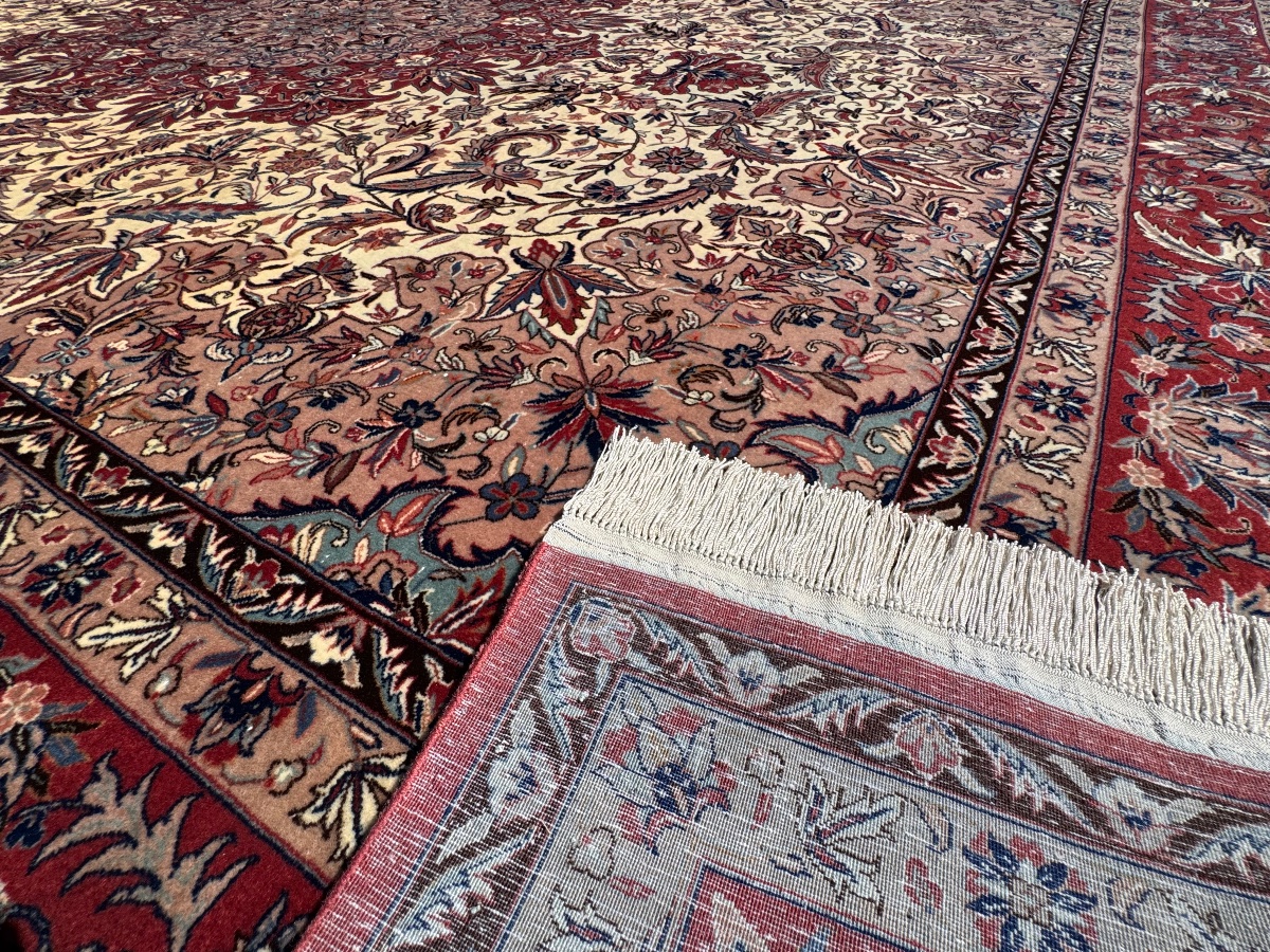 Indo-isfahan Rug, Wool And Silk, 320 X 240 Cm-photo-7