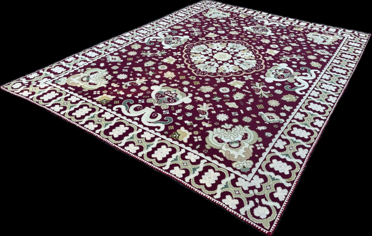 Tapis portugais d’Arraiolos – XXᵉ siècle 320x240 cm-photo-2