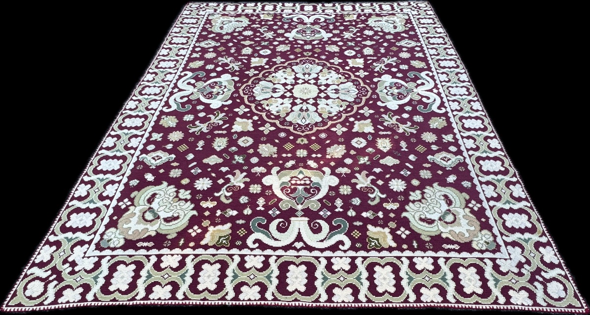 Tapis portugais d’Arraiolos – XXᵉ siècle 320x240 cm-photo-2