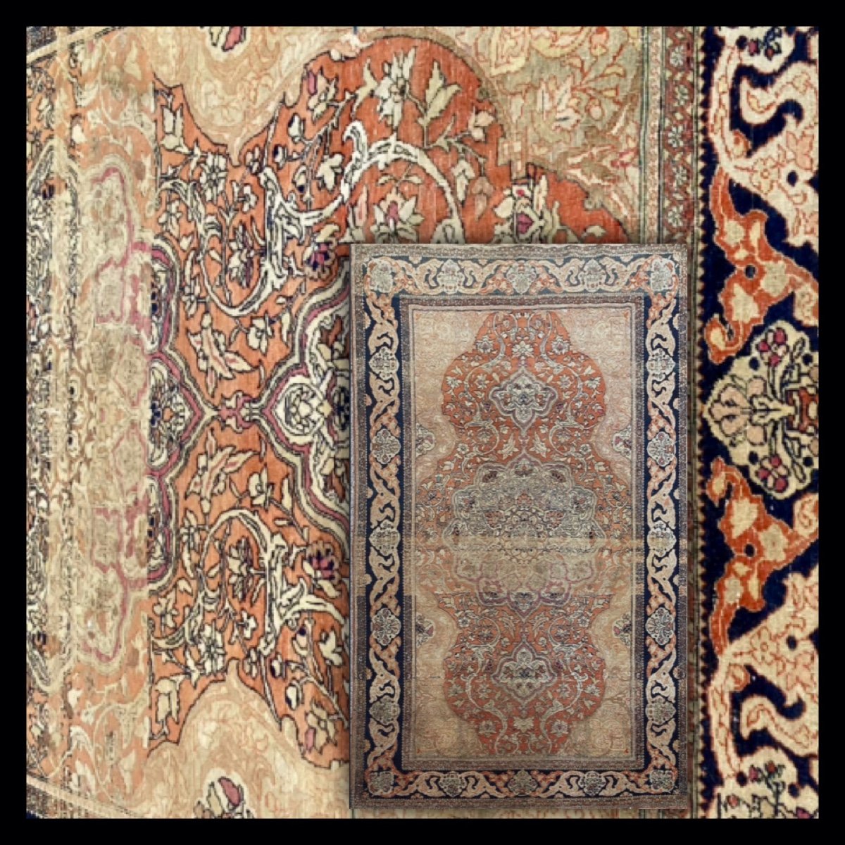 Tapis Perse Ancien Keshan Vers 1900