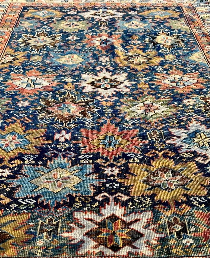 Antique Caucasian Kuba Shirvan Rug Star Design 19ème -photo-2