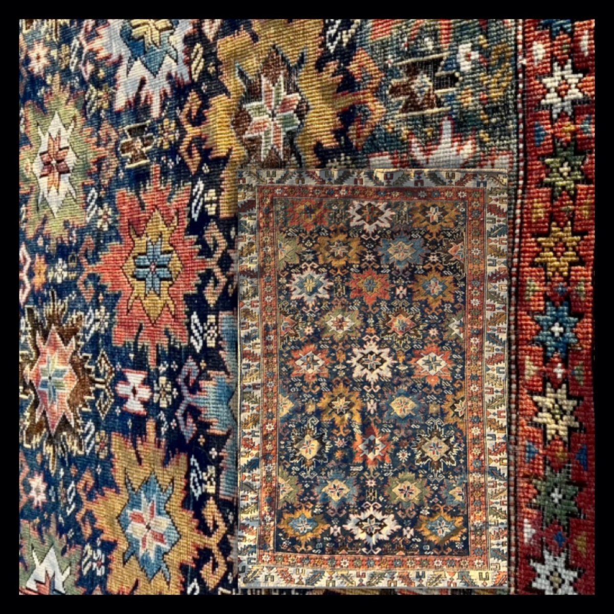 Antique Caucasian Kuba Shirvan Rug Star Design 19ème 