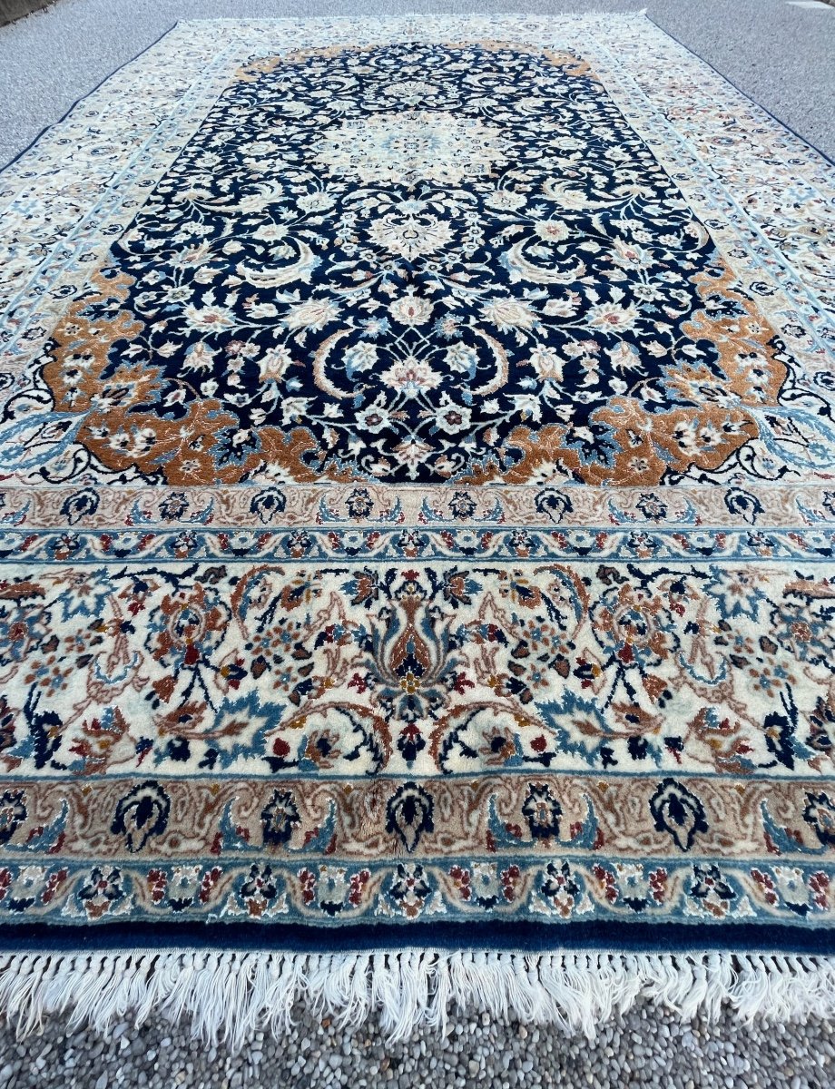 Tapis Persan Nain / Naïn 6La Laine Kork et Soie Vers 1960-photo-3