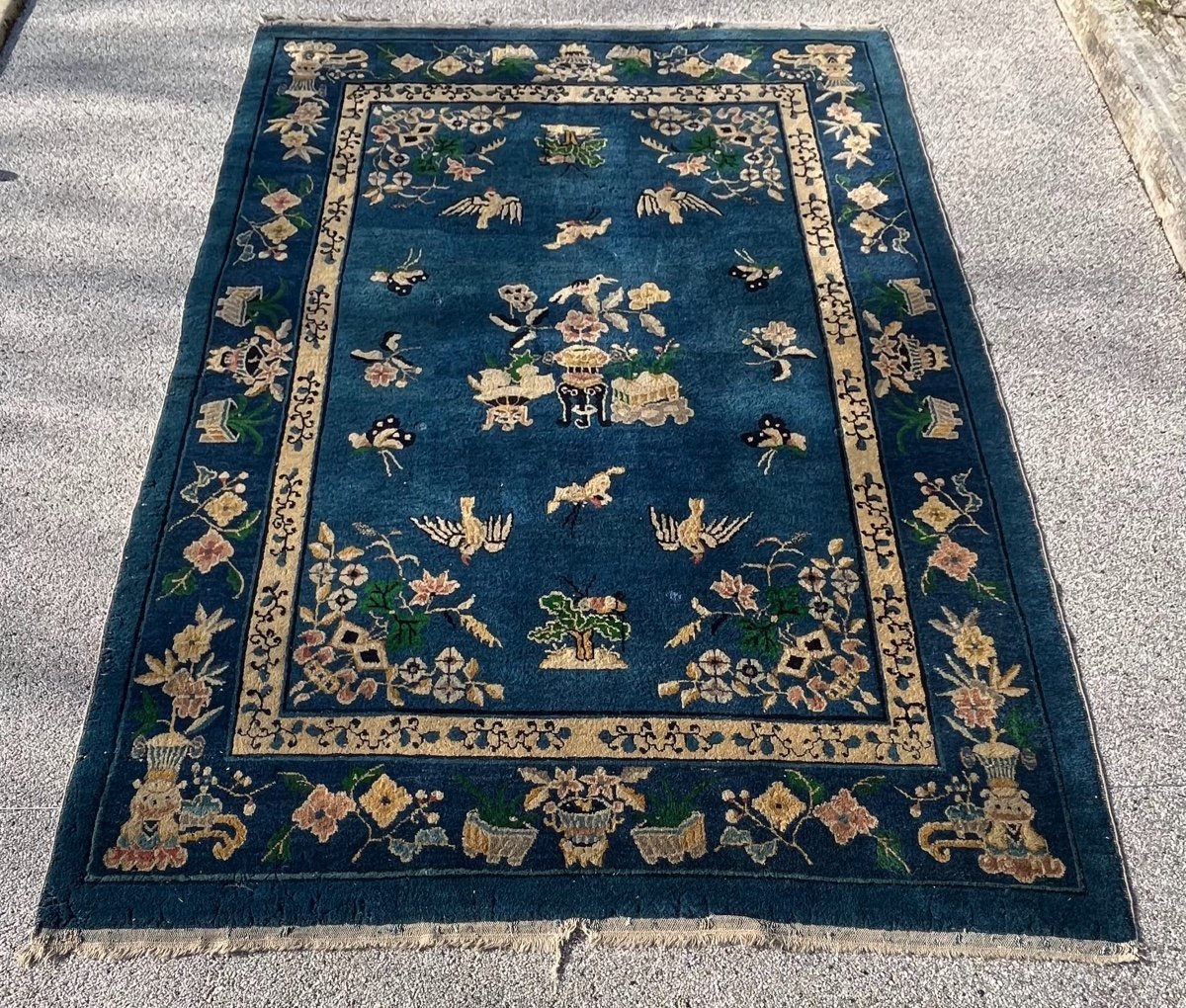 Antique Peking Beijing Carpet China-photo-2