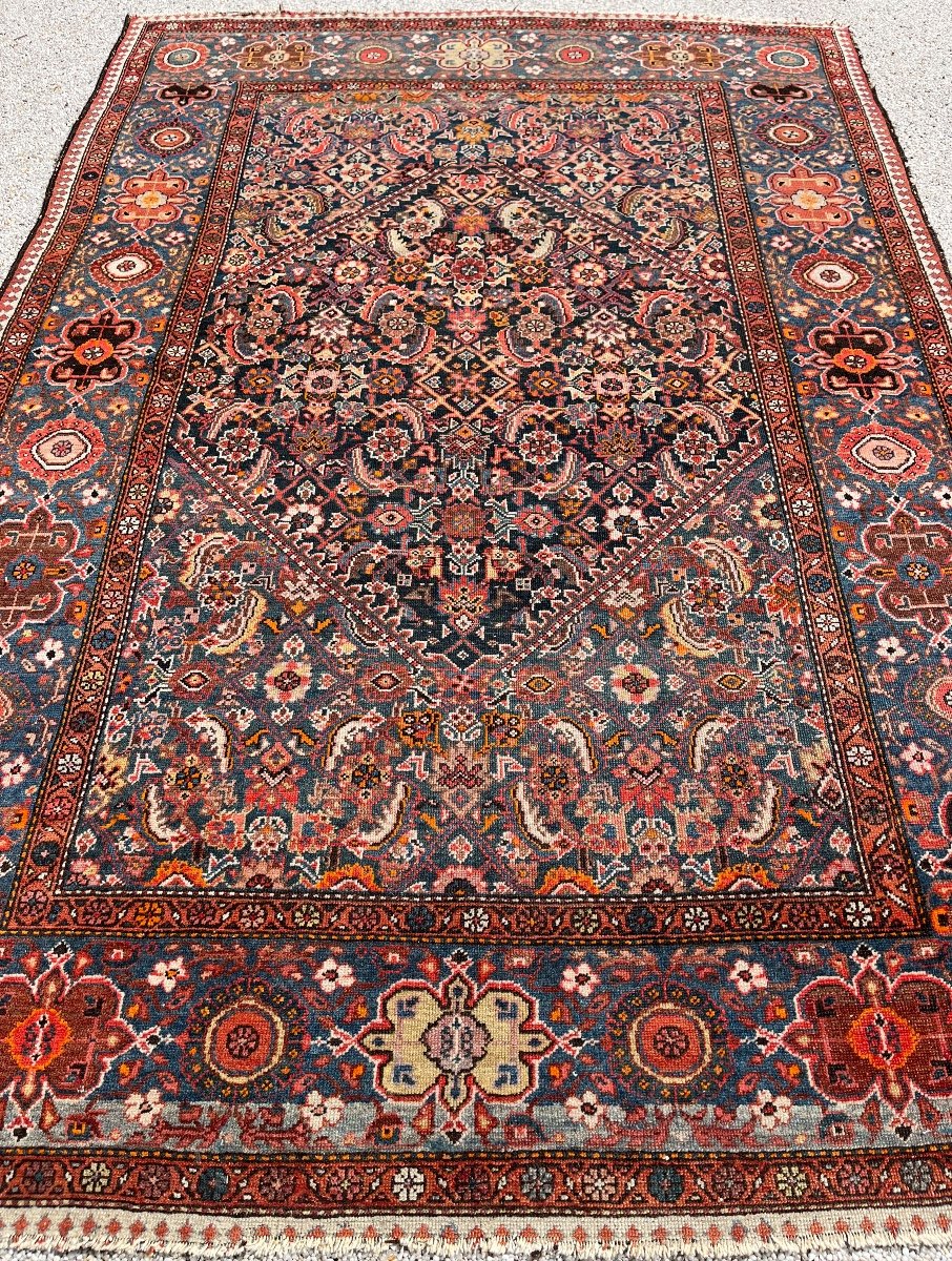 Antique Persian Bakhtiari Bibibaf Carpet Circa 1920-photo-2