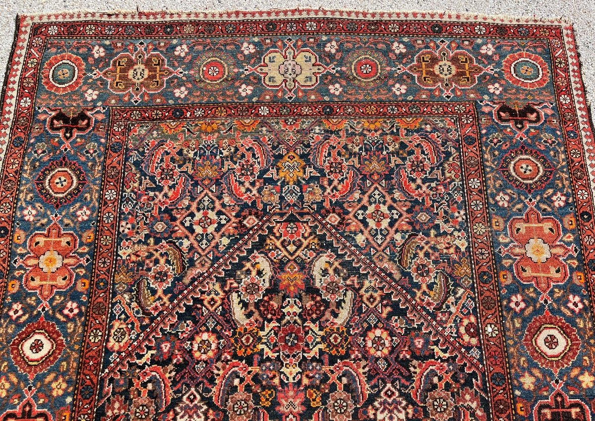 Antique Persian Bakhtiari Bibibaf Carpet Circa 1920-photo-2