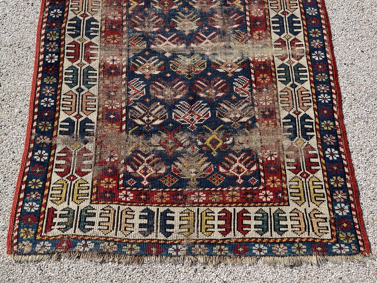 Hand Woven Antique Rug From The Caucasus. Dated 1306.-photo-5