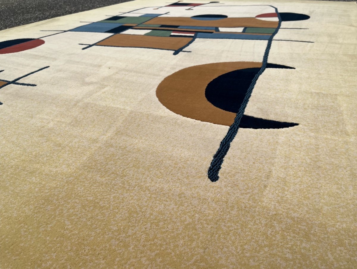 Tapis Art Déco Tufté main, d' Après Joan Miró-photo-4