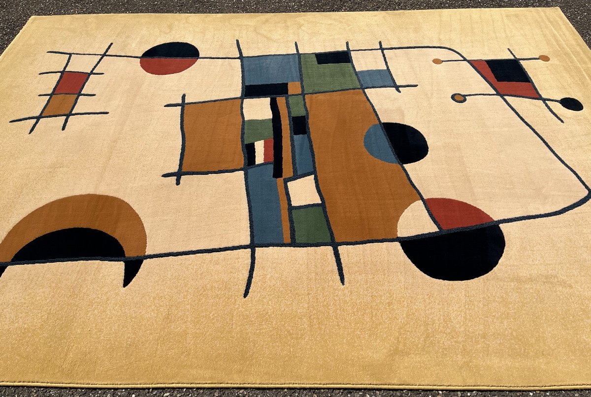 Tapis Art Déco Tufté main, d' Après Joan Miró-photo-2