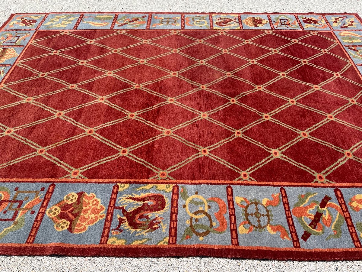 Élégant Tapis Tibétain, vers 1970-photo-5