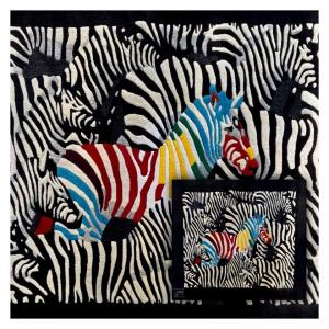 Hand Tufted Zebra Rug, Design Nini Ferrucci