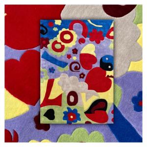 Tapis d'Art "LoVe" dans le goût de Takashi Murakami
