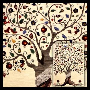 Gabbeh Loribaff Tree Of Life Rug 244x172 Cm