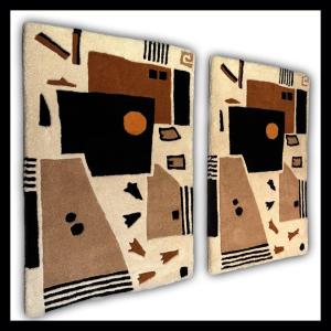 2 Petits Tapis Moderne Hand Tufted