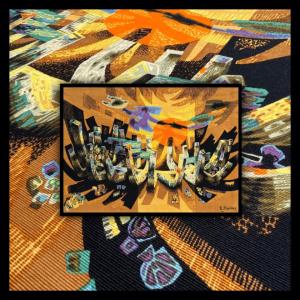 Screen-printed Tapestry By Robert Debiève, 150x100 Cm