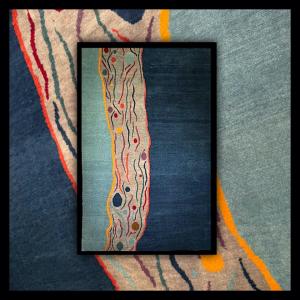 Tapis Népalais Bleu 230x165 cm