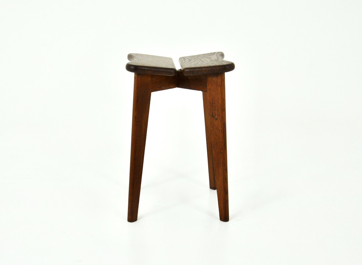 Tabouret "trèfle" Par Marcel Gascoin, 1950-photo-3