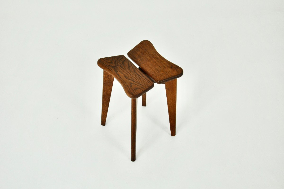 Tabouret "trèfle" Par Marcel Gascoin, 1950-photo-2