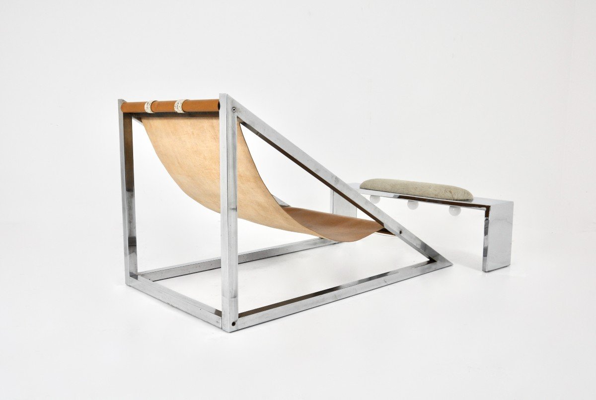“mies” Lounge Chair With Ottoman By Archizoom Associati, 1960s-photo-1