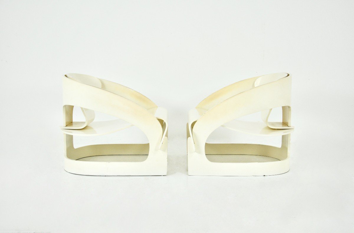 Set Of 2 Model 4801 Armchairs By Joe Colombo For Kartell, 1960s-photo-4