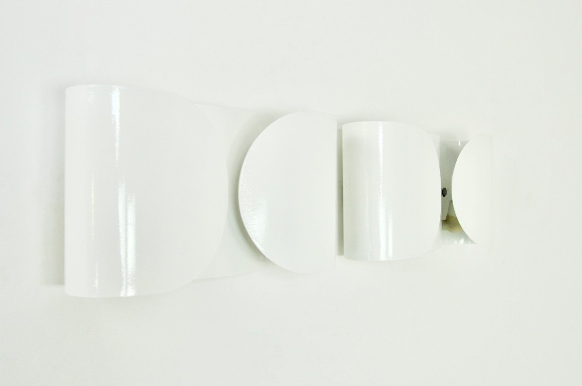 Set Of 2 White Foglio Wall Lamps By Tobia & Afra Scarpa For Flos, 1960s-photo-3