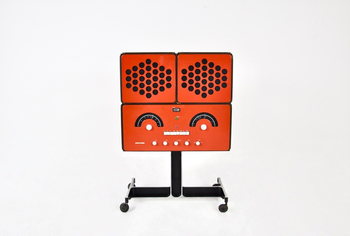 Orange Rr-126 Stereo Radio By F.lli Castiglioni For Brionvega, 1960s-photo-2