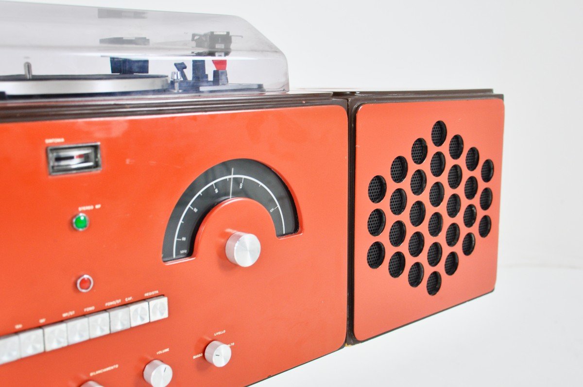 Orange Rr-126 Stereo Radio By F.lli Castiglioni For Brionvega, 1960s-photo-4