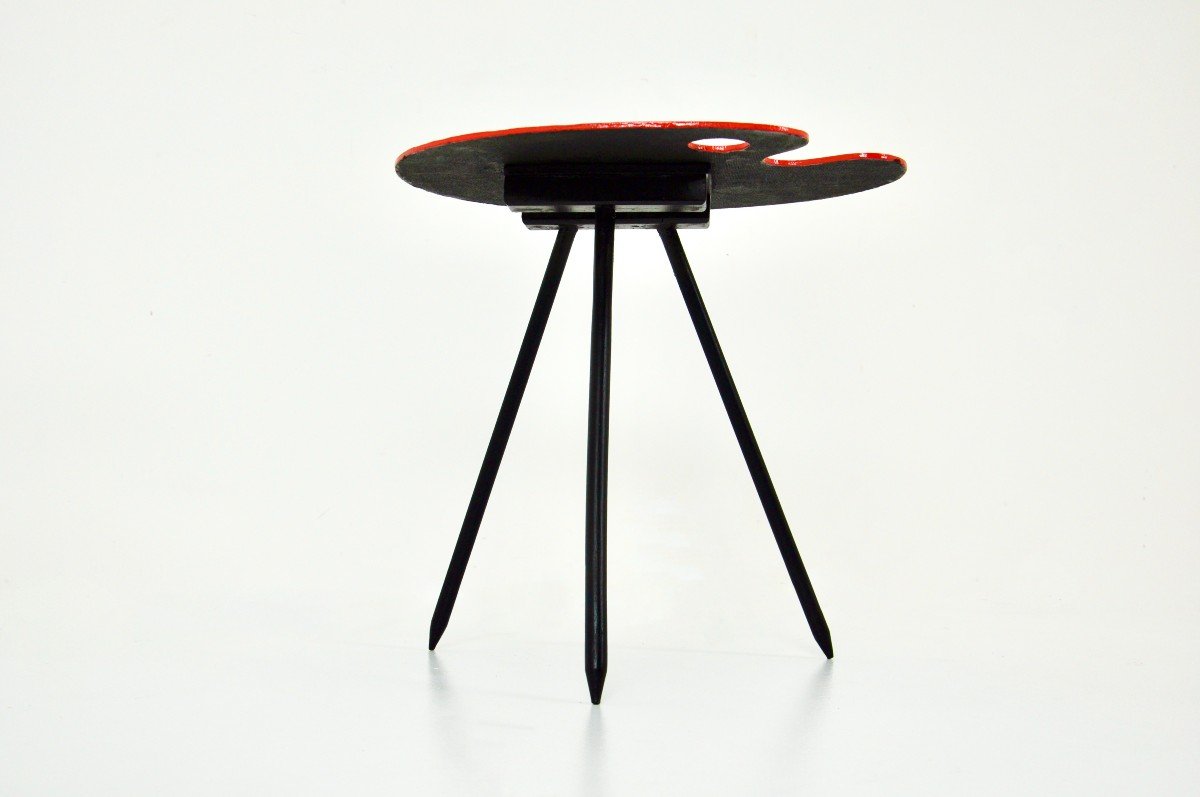Side Table Exposition 1958 By Lucien De Roeck For Bois Manu-photo-4