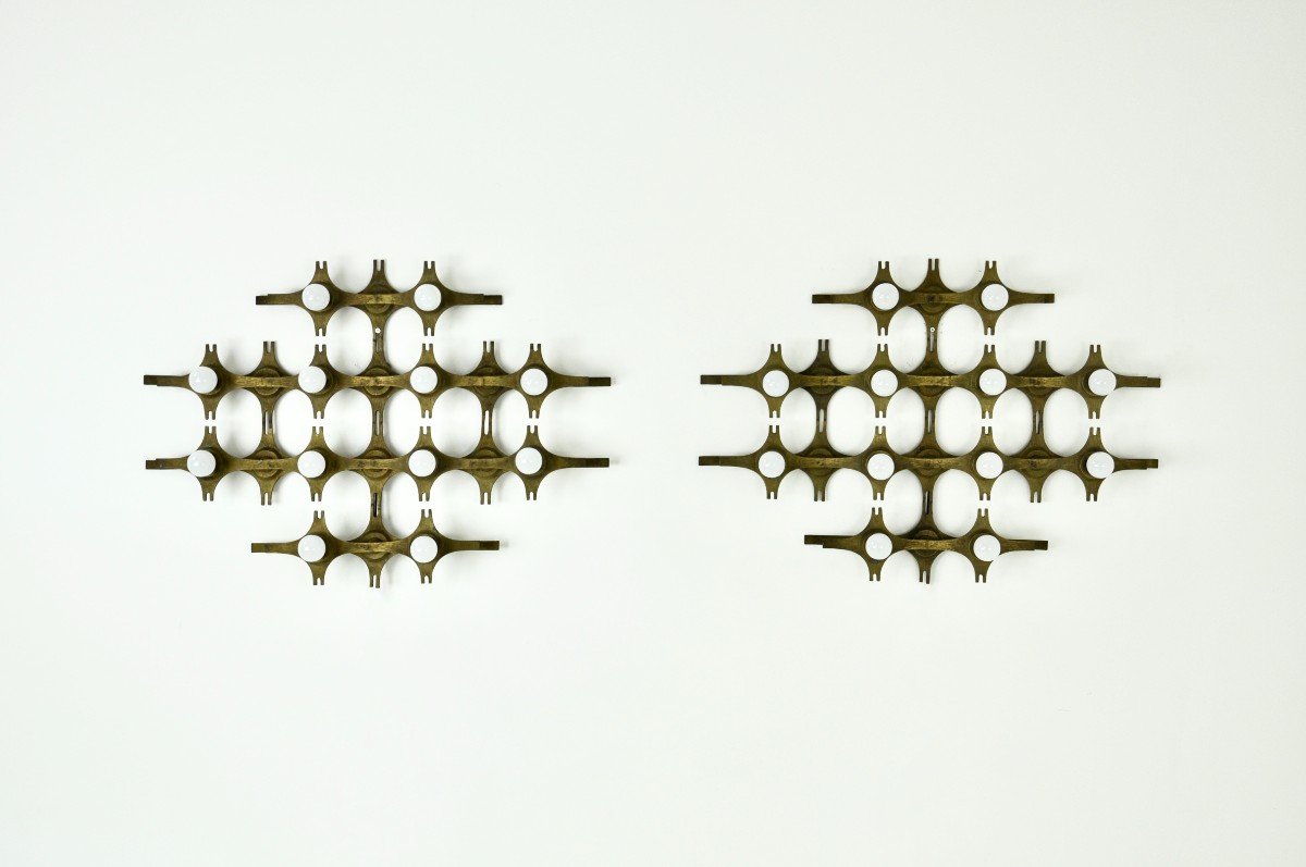 Set Of 2 Wall Lights By Fantoni, 1960s