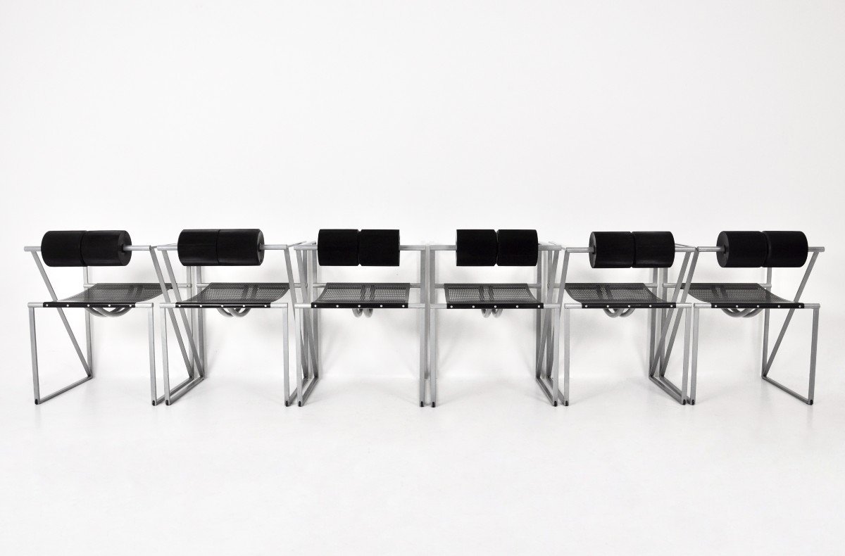 Set Of 6 Seconda 602 Chairs By Mario Botta For Alias, 1980s-photo-3