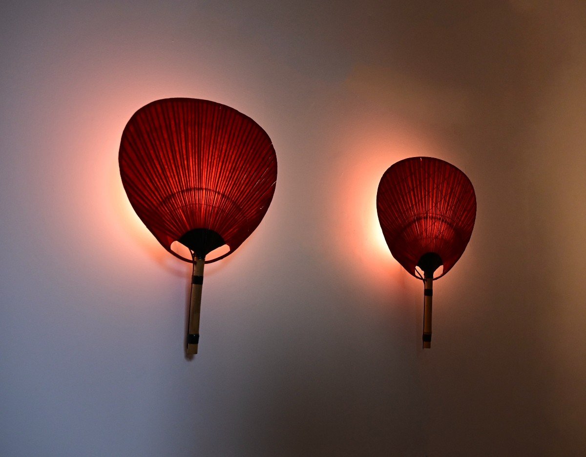 Paire d'Appliques « Uchiwa » Par Ingo Maurer Pour M Design, 1970s-photo-2