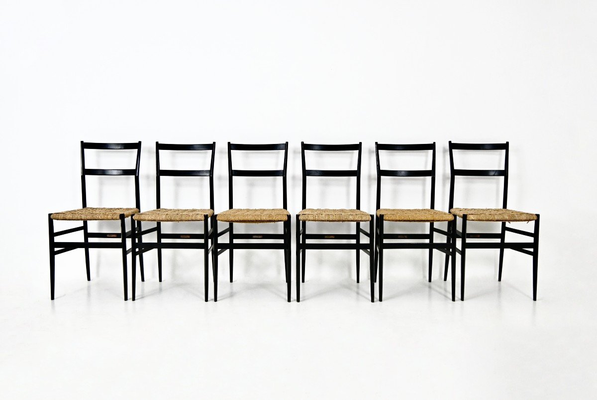 Set Of 6 “superleggera” Chairs By Gio Ponti For Cassina, 1950-photo-2