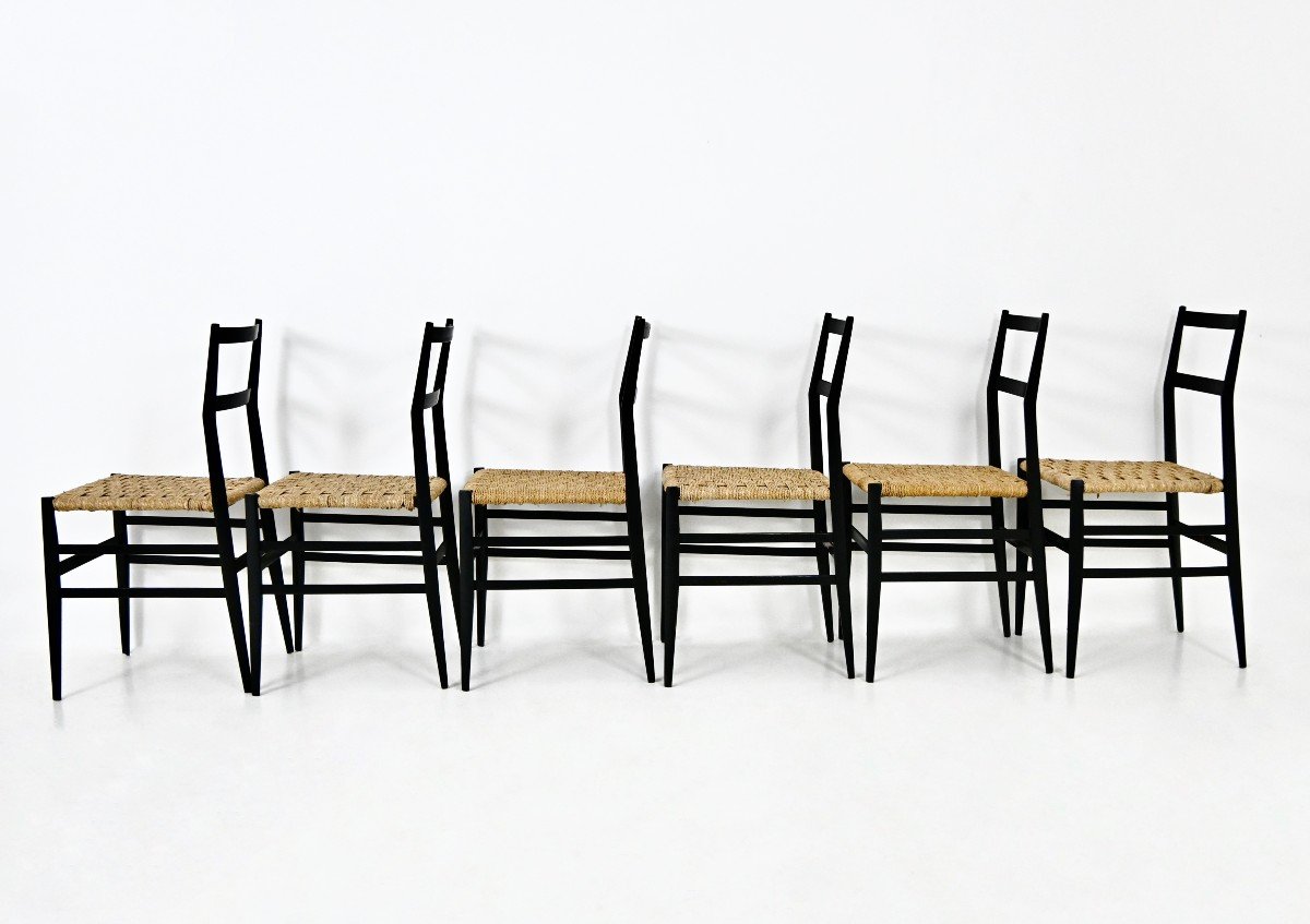 Set Of 6 “superleggera” Chairs By Gio Ponti For Cassina, 1950-photo-3