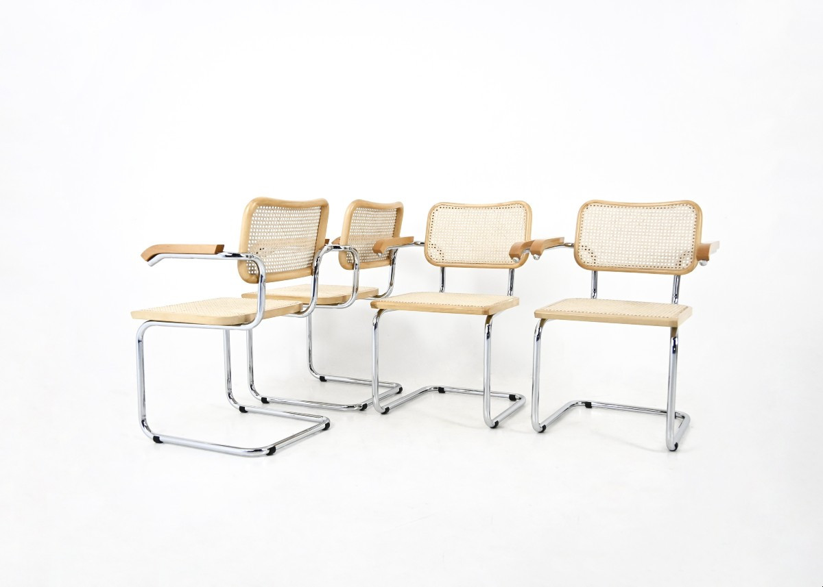 Set Of 4 B32 Style Chairs By Marcel Breuer