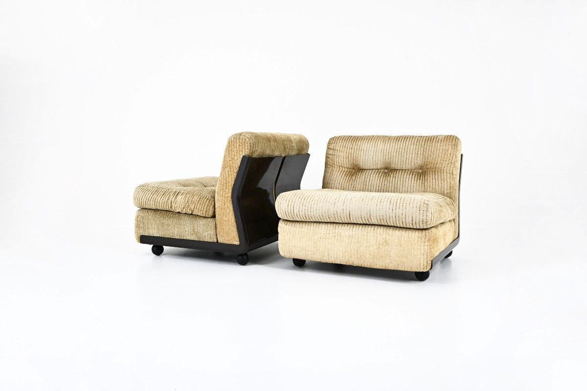 Pair Of "amanta" Armchairs By Mario Bellini For B&b Italia, 1970s